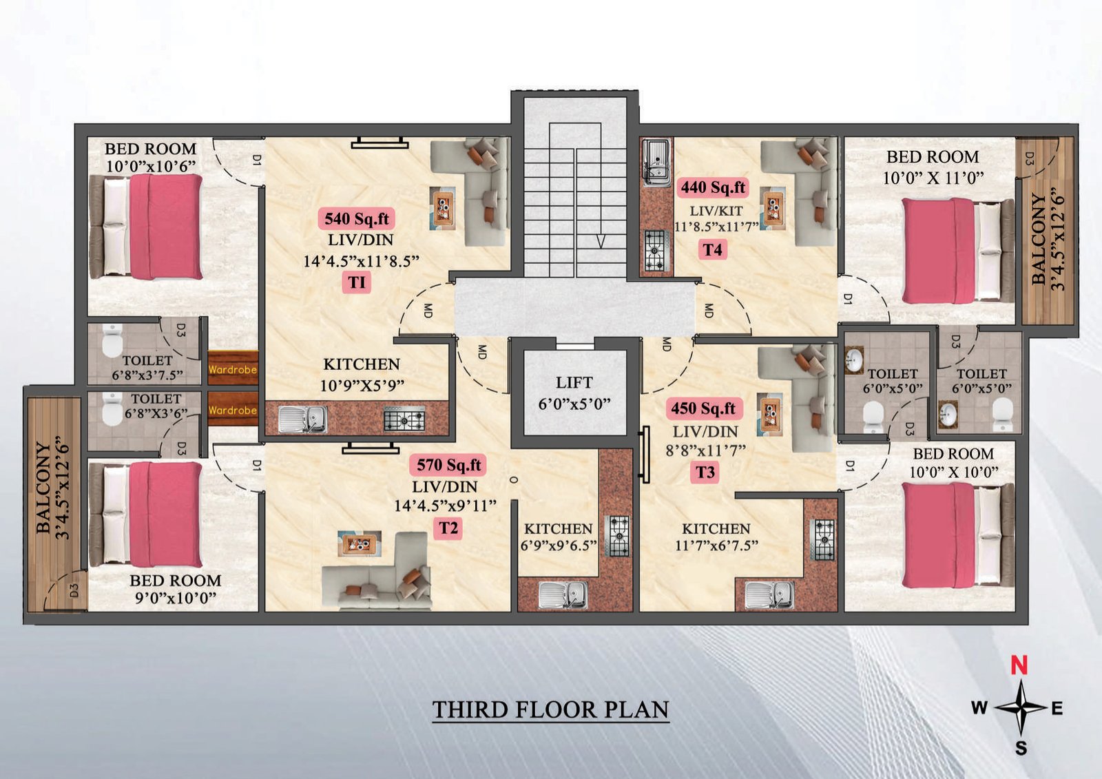 3BHK LUXURY – NORTH FACING
