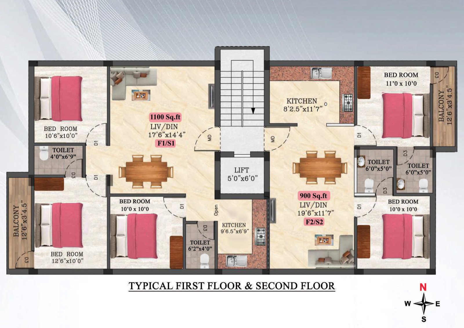 3BHK DELUXE – SOUTH FACING